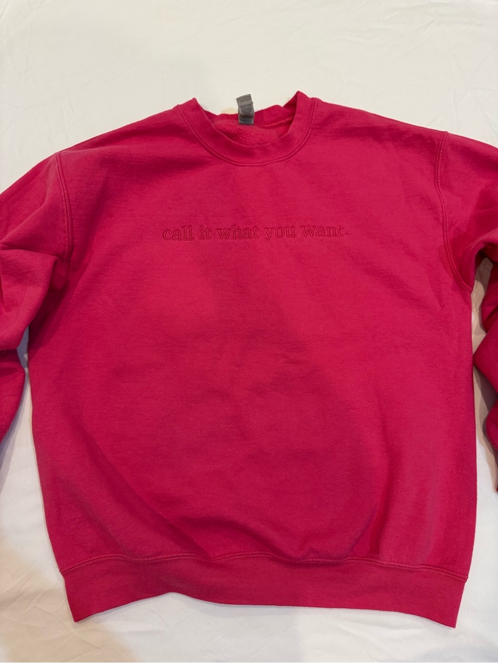 Bright Pink Embroidered Crewneck Sweater - Picture 3 of 3